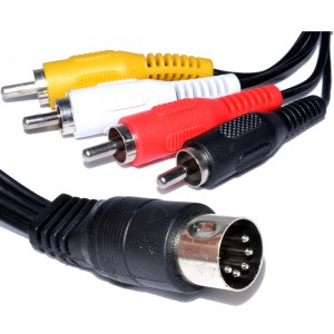 5 Pin Din Plug to 4 RCA Plugs 1m 
